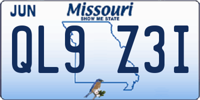 MO license plate QL9Z3I