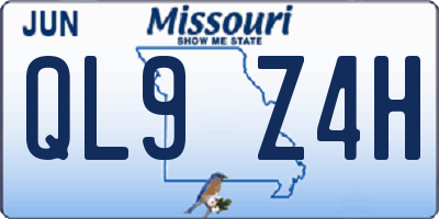 MO license plate QL9Z4H