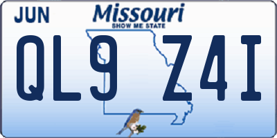 MO license plate QL9Z4I