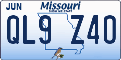MO license plate QL9Z4O