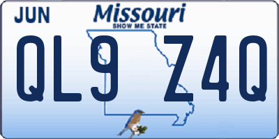 MO license plate QL9Z4Q