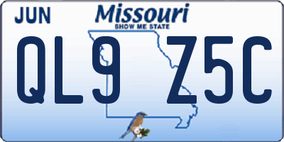 MO license plate QL9Z5C