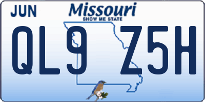 MO license plate QL9Z5H