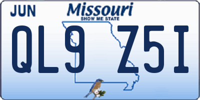 MO license plate QL9Z5I