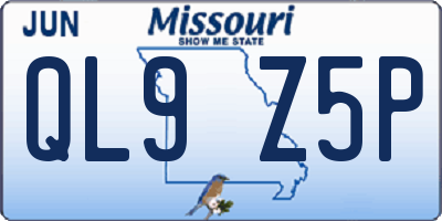 MO license plate QL9Z5P