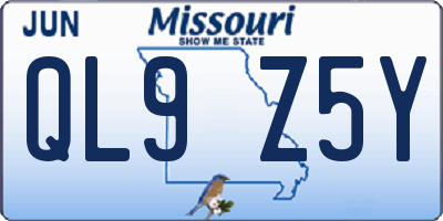 MO license plate QL9Z5Y