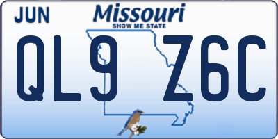 MO license plate QL9Z6C
