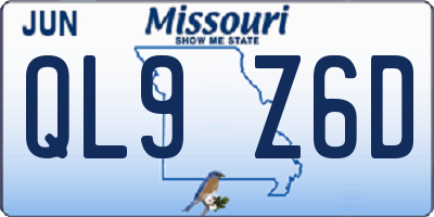 MO license plate QL9Z6D