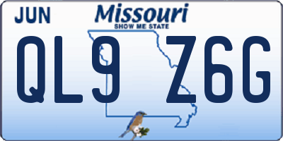 MO license plate QL9Z6G