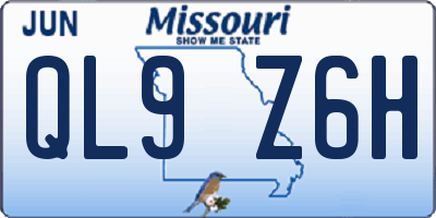 MO license plate QL9Z6H