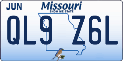 MO license plate QL9Z6L
