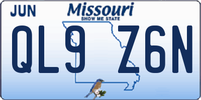 MO license plate QL9Z6N