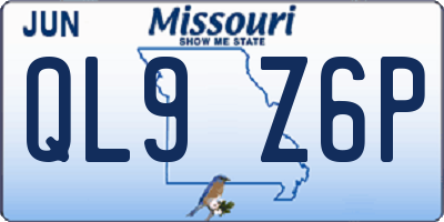 MO license plate QL9Z6P