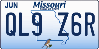 MO license plate QL9Z6R