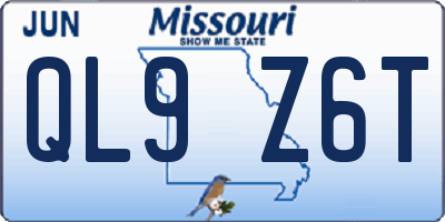 MO license plate QL9Z6T