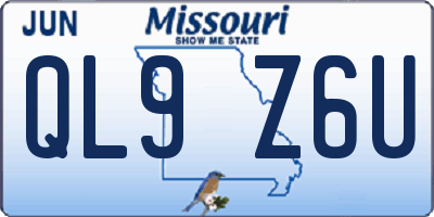 MO license plate QL9Z6U