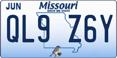 MO license plate QL9Z6Y