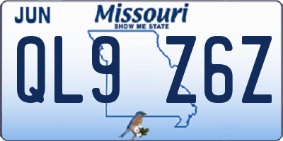 MO license plate QL9Z6Z