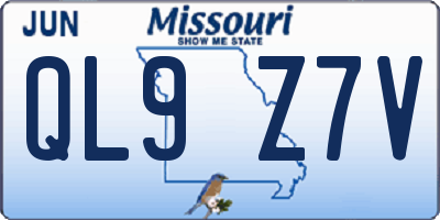 MO license plate QL9Z7V