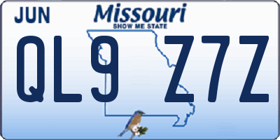 MO license plate QL9Z7Z
