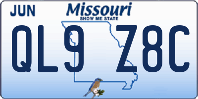 MO license plate QL9Z8C