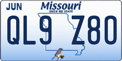 MO license plate QL9Z8O