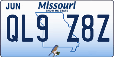 MO license plate QL9Z8Z