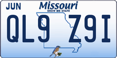 MO license plate QL9Z9I