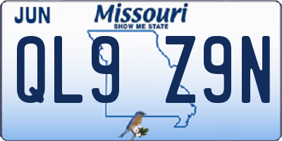 MO license plate QL9Z9N