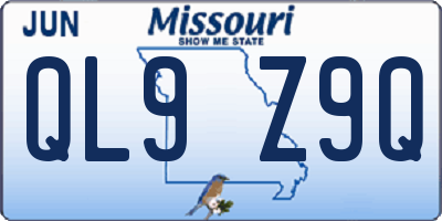 MO license plate QL9Z9Q