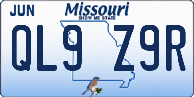 MO license plate QL9Z9R