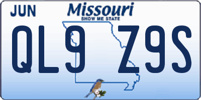 MO license plate QL9Z9S