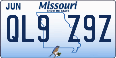 MO license plate QL9Z9Z