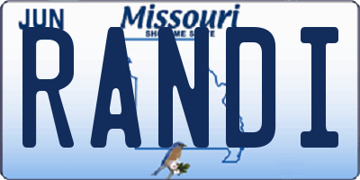 MO license plate RANDI