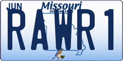 MO license plate RAWR1