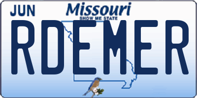 MO license plate RDEMER