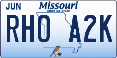 MO license plate RH0A2K