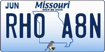 MO license plate RH0A8N