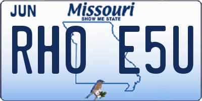 MO license plate RH0E5U