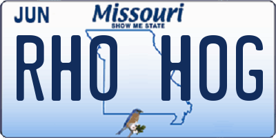 MO license plate RH0H0G
