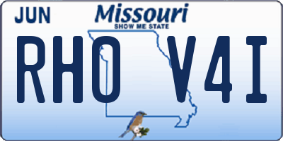 MO license plate RH0V4I