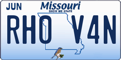 MO license plate RH0V4N