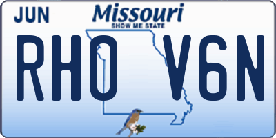 MO license plate RH0V6N