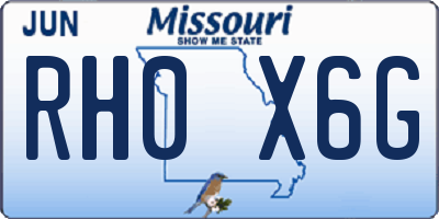 MO license plate RH0X6G