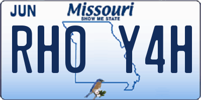 MO license plate RH0Y4H