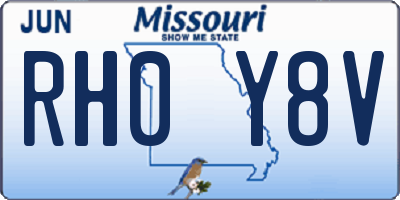 MO license plate RH0Y8V