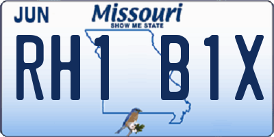 MO license plate RH1B1X