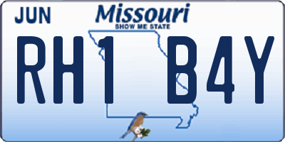 MO license plate RH1B4Y