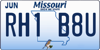 MO license plate RH1B8U