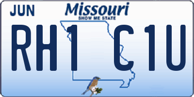 MO license plate RH1C1U